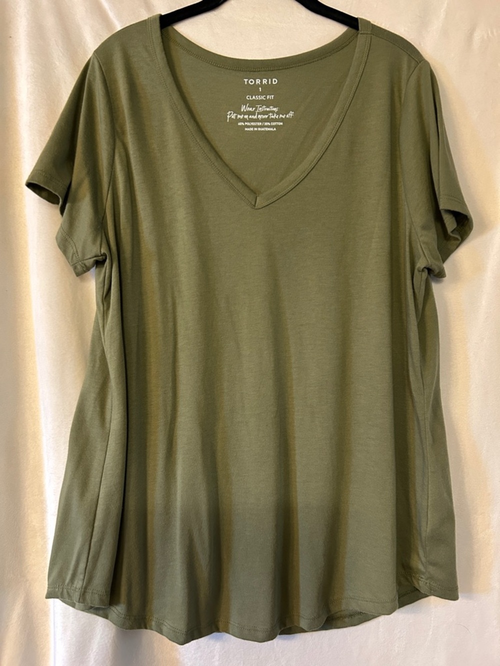 torrid Olive V-Neck Short Sleeve Tee - Olive Green